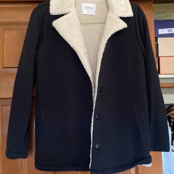 Velvet Black jacket with Sherpa lining - Picture 4 of 7